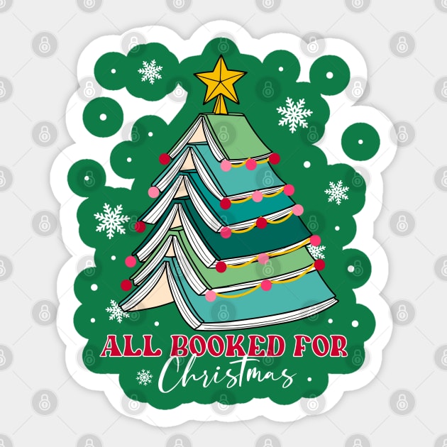 All Booked for Christmas Gift for Teachers Sticker by TrikoCraft